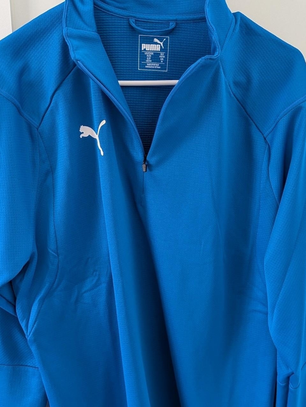 Puma Bright Blue Textured Quarter-Zip Pullover
